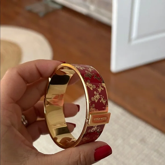 Authentic Signature Coach Hinged Bangle/Bracelet Red - Picture 10 of 12